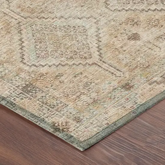 Copper And Orange Geometric Washable Indoor Outdoor Area Rug Photo 5