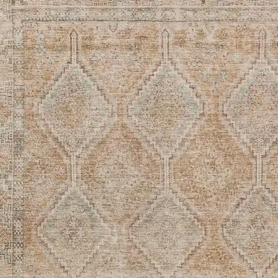Copper And Orange Geometric Washable Indoor Outdoor Area Rug Photo 3