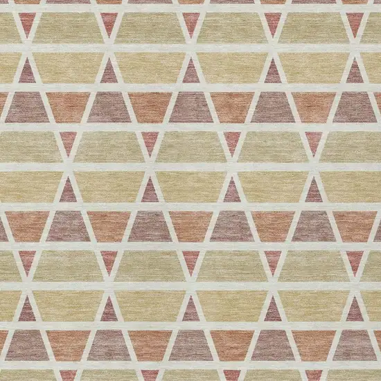 Copper And Orange Geometric Washable Indoor Outdoor Area Rug Photo 3