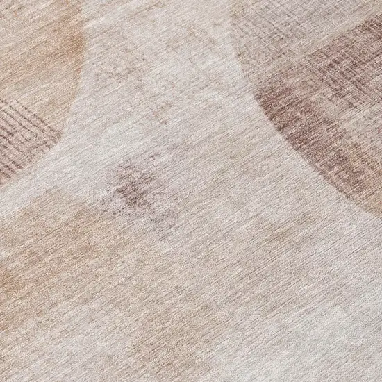 Copper And Orange Geometric Washable Indoor Outdoor Area Rug Photo 4
