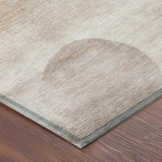 Copper And Orange Geometric Washable Indoor Outdoor Area Rug Photo 3