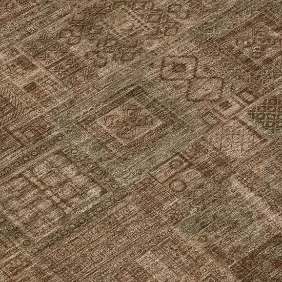 Copper And Orange Oriental Washable Indoor Outdoor Area Rug Photo 4