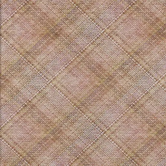 Copper And Orange Plaid Washable Indoor Outdoor Area Rug Photo 5