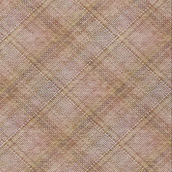 Copper And Orange Plaid Washable Indoor Outdoor Area Rug Photo 1