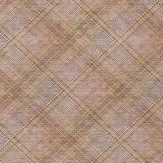 Copper And Orange Plaid Washable Indoor Outdoor Area Rug Photo 4