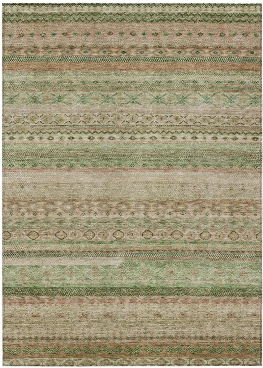 Copper And Orange Striped Washable Indoor Outdoor Area Rug Photo 2