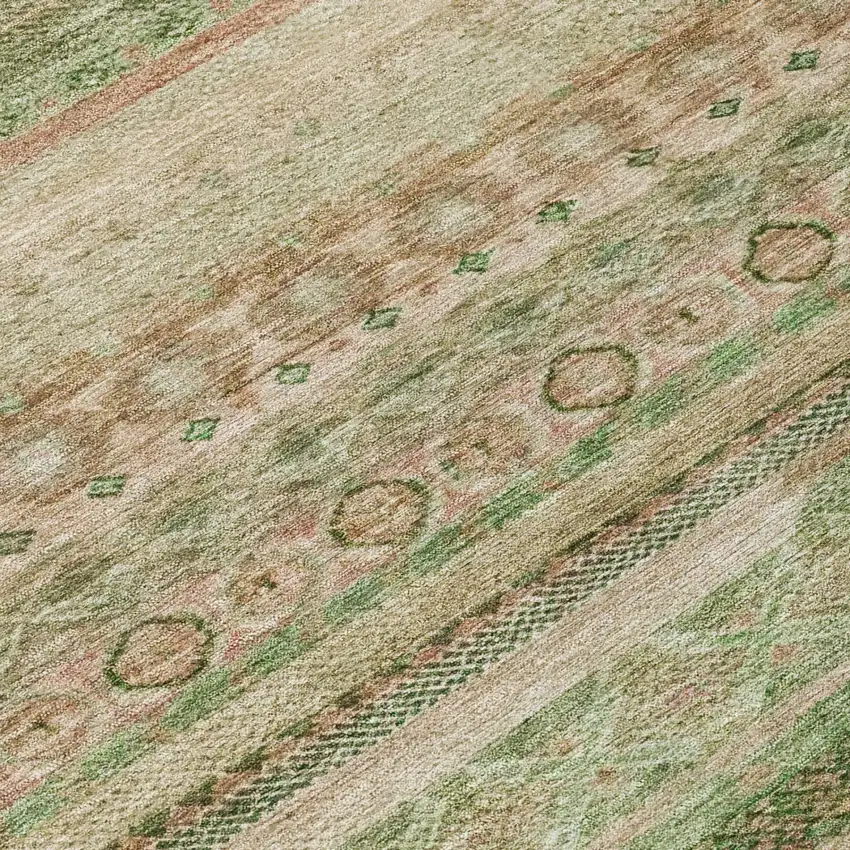 Copper And Orange Striped Washable Indoor Outdoor Area Rug Photo 6