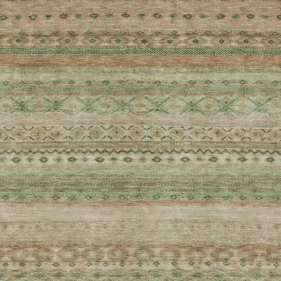 Copper And Orange Striped Washable Indoor Outdoor Area Rug Photo 3