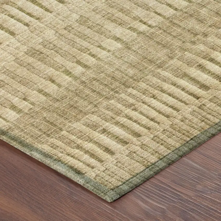 Copper And Orange Striped Washable Indoor Outdoor Area Rug Photo 3