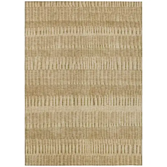 Copper And Orange Striped Washable Indoor Outdoor Area Rug Photo 2