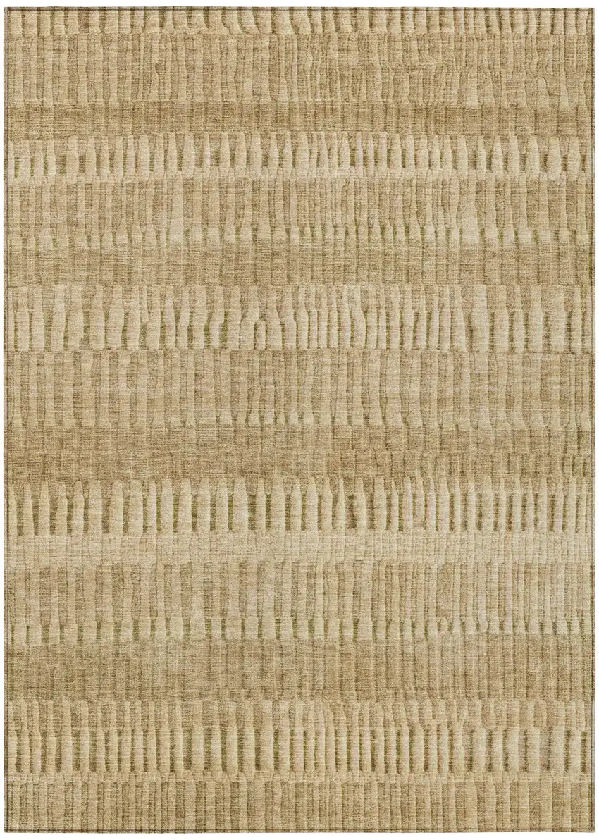Copper And Orange Striped Washable Indoor Outdoor Area Rug Photo 2