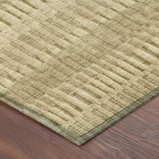 Copper And Orange Striped Washable Indoor Outdoor Area Rug Photo 3