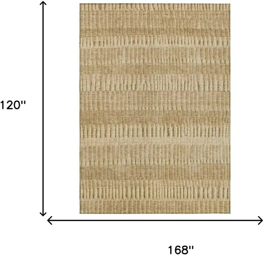 Copper And Orange Striped Washable Indoor Outdoor Area Rug Photo 5
