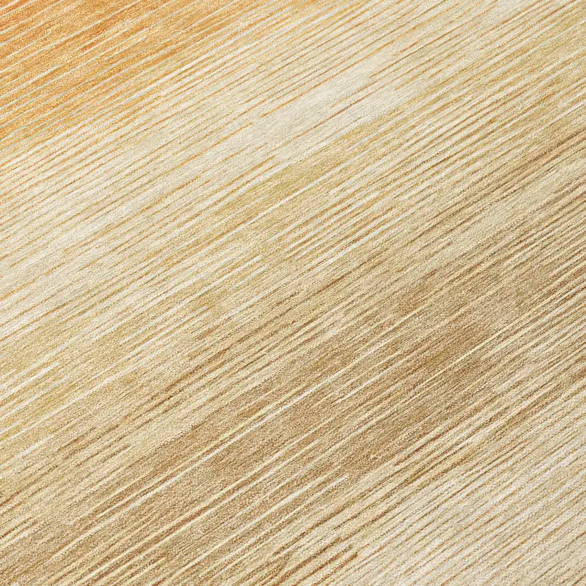 Copper And Orange Striped Washable Indoor Outdoor Area Rug Photo 5