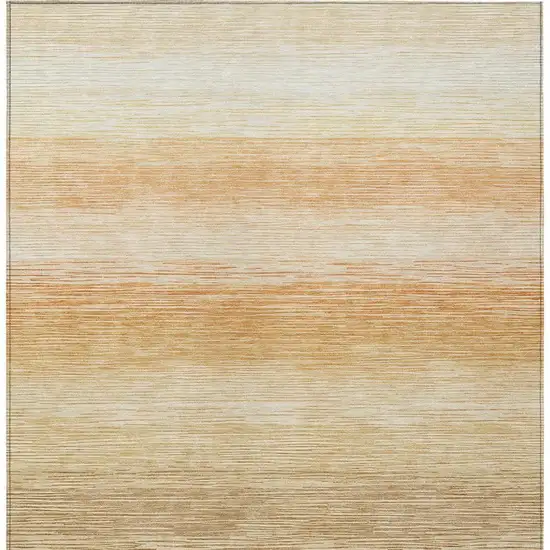 Copper And Orange Striped Washable Indoor Outdoor Area Rug Photo 3