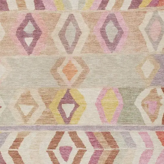 Copper And Orange Tribal Washable Indoor Outdoor Area Rug Photo 3