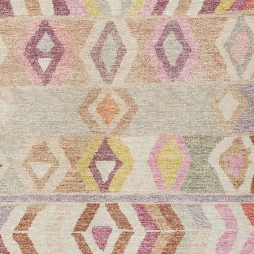 Copper And Orange Tribal Washable Indoor Outdoor Area Rug Photo 3