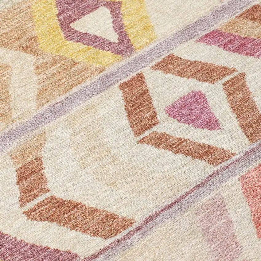Copper And Orange Tribal Washable Indoor Outdoor Area Rug Photo 6