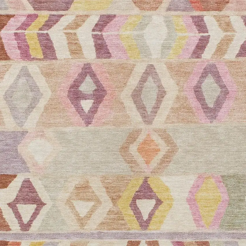 Copper And Orange Tribal Washable Indoor Outdoor Area Rug Photo 3