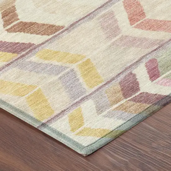 Copper And Orange Tribal Washable Indoor Outdoor Area Rug Photo 5