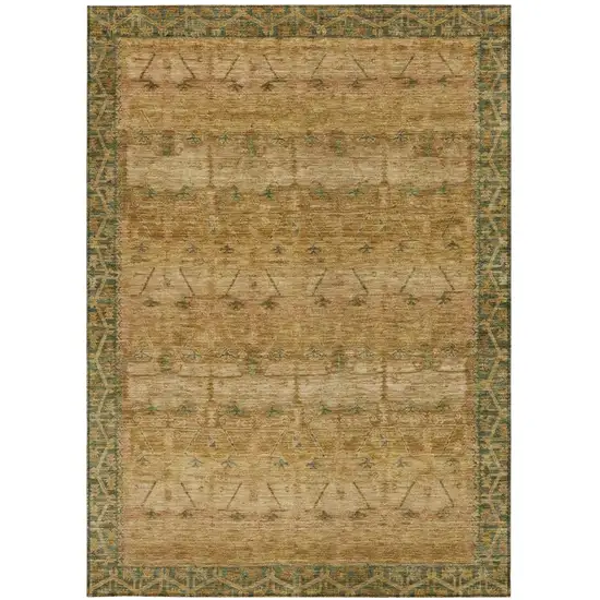 Copper And Orange Tribal Washable Indoor Outdoor Area Rug Photo 4