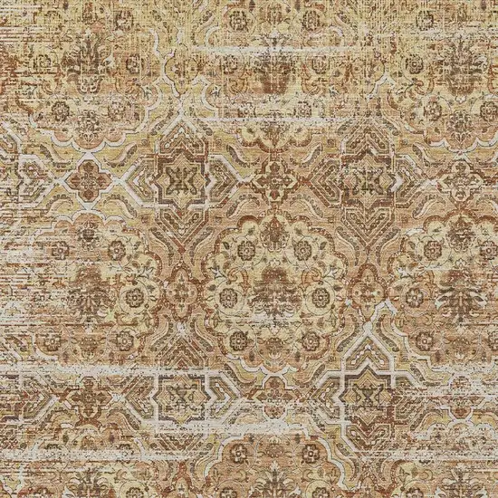Copper And Purple Floral Washable Indoor Outdoor Area Rug Photo 3