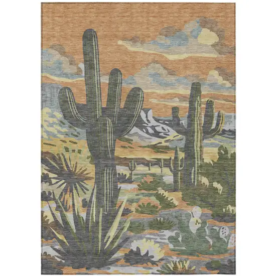 Copper And Purple Trees Washable Indoor Outdoor Area Rug Photo 2