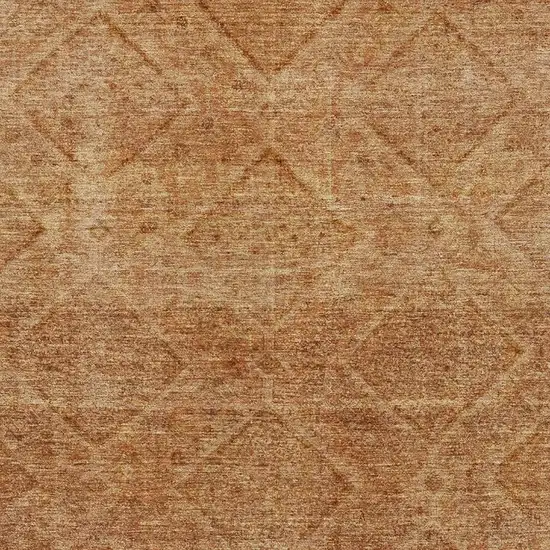 Copper And Rust Geometric Washable Area Rug With UV Protection Photo 3