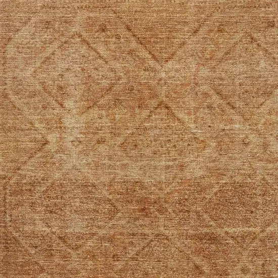 Copper And Rust Geometric Washable Area Rug With UV Protection Photo 3