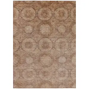 Photo of Copper And Rust Medallion Washable Indoor Outdoor Area Rug