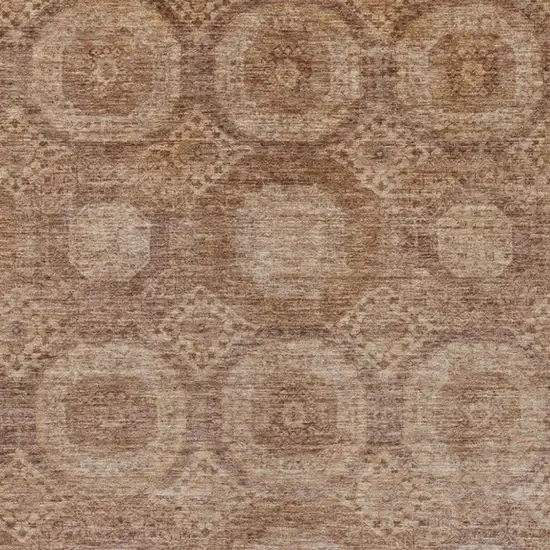 Copper And Rust Medallion Washable Indoor Outdoor Area Rug Photo 4