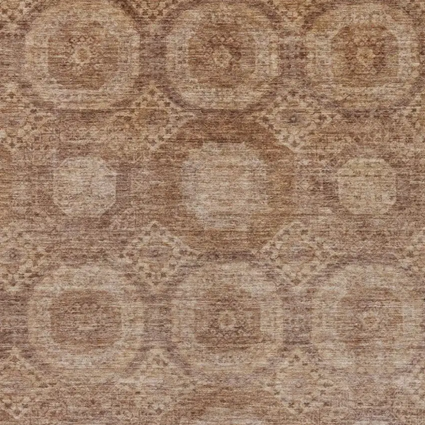 Copper And Rust Medallion Washable Indoor Outdoor Area Rug Photo 4