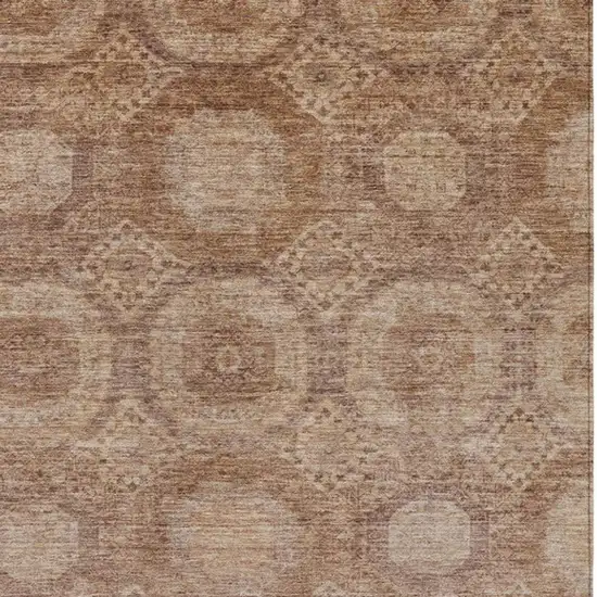 Copper And Rust Medallion Washable Indoor Outdoor Area Rug Photo 4