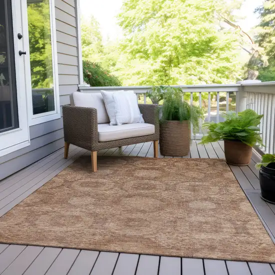 Copper And Rust Medallion Washable Indoor Outdoor Area Rug Photo 9