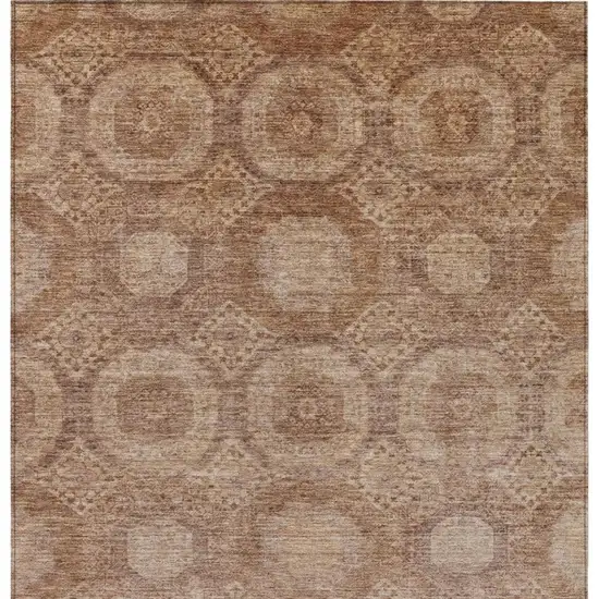 Copper And Rust Medallion Washable Indoor Outdoor Area Rug Photo 4