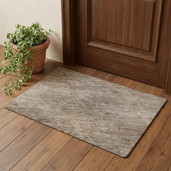Copper And Rust Oriental Washable Area Rug With UV Protection Photo 1