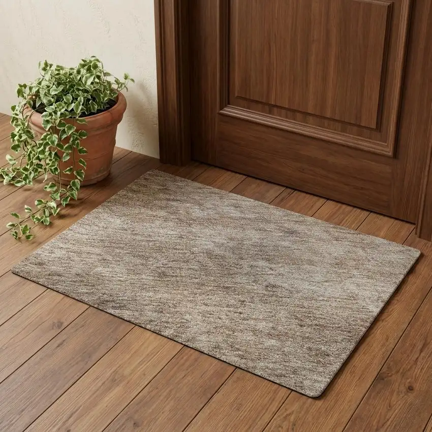 Copper And Rust Oriental Washable Area Rug With UV Protection Photo 1