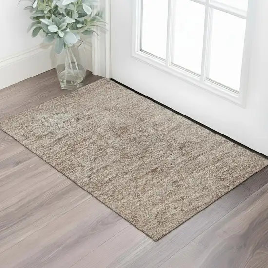 Copper And Rust Oriental Washable Area Rug With UV Protection Photo 2