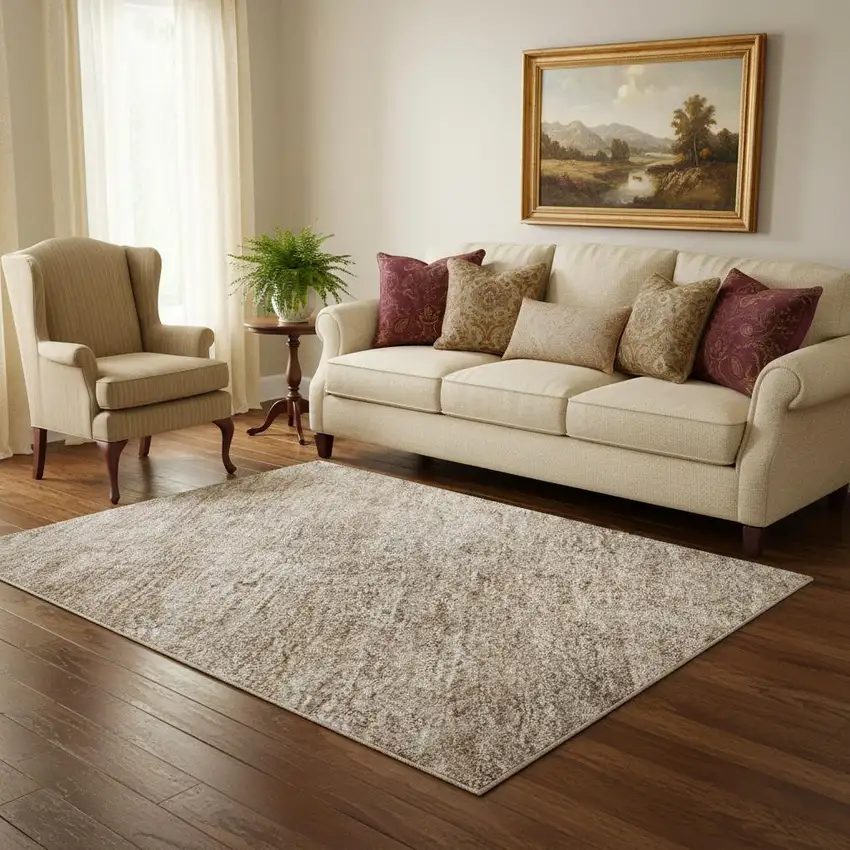 Copper And Rust Oriental Washable Area Rug With UV Protection Photo 2