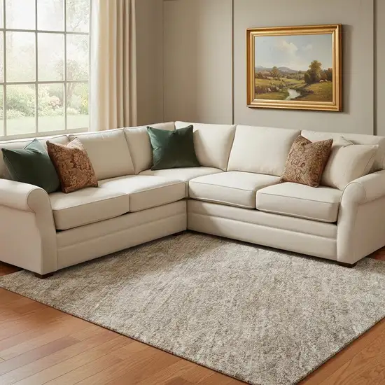 Copper And Rust Oriental Washable Area Rug With UV Protection Photo 2