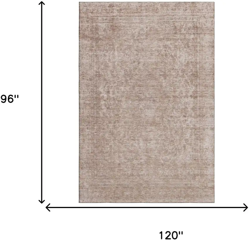 Copper And Rust Oriental Washable Area Rug With UV Protection Photo 6