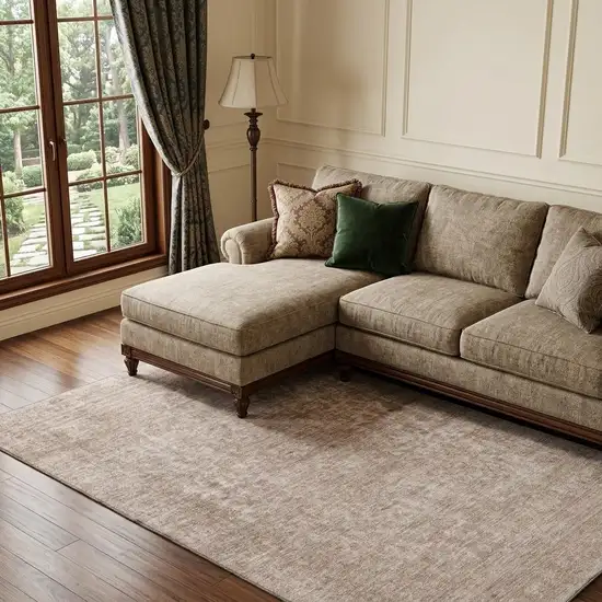 Copper And Rust Oriental Washable Area Rug With UV Protection Photo 1