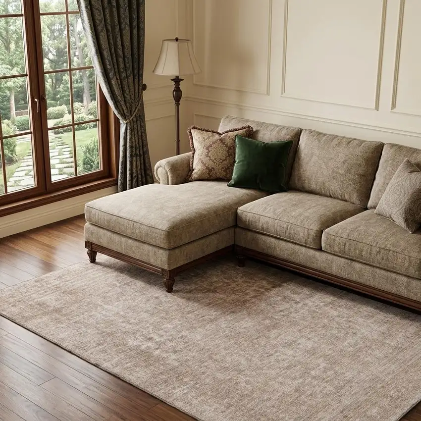 Copper And Rust Oriental Washable Area Rug With UV Protection Photo 1