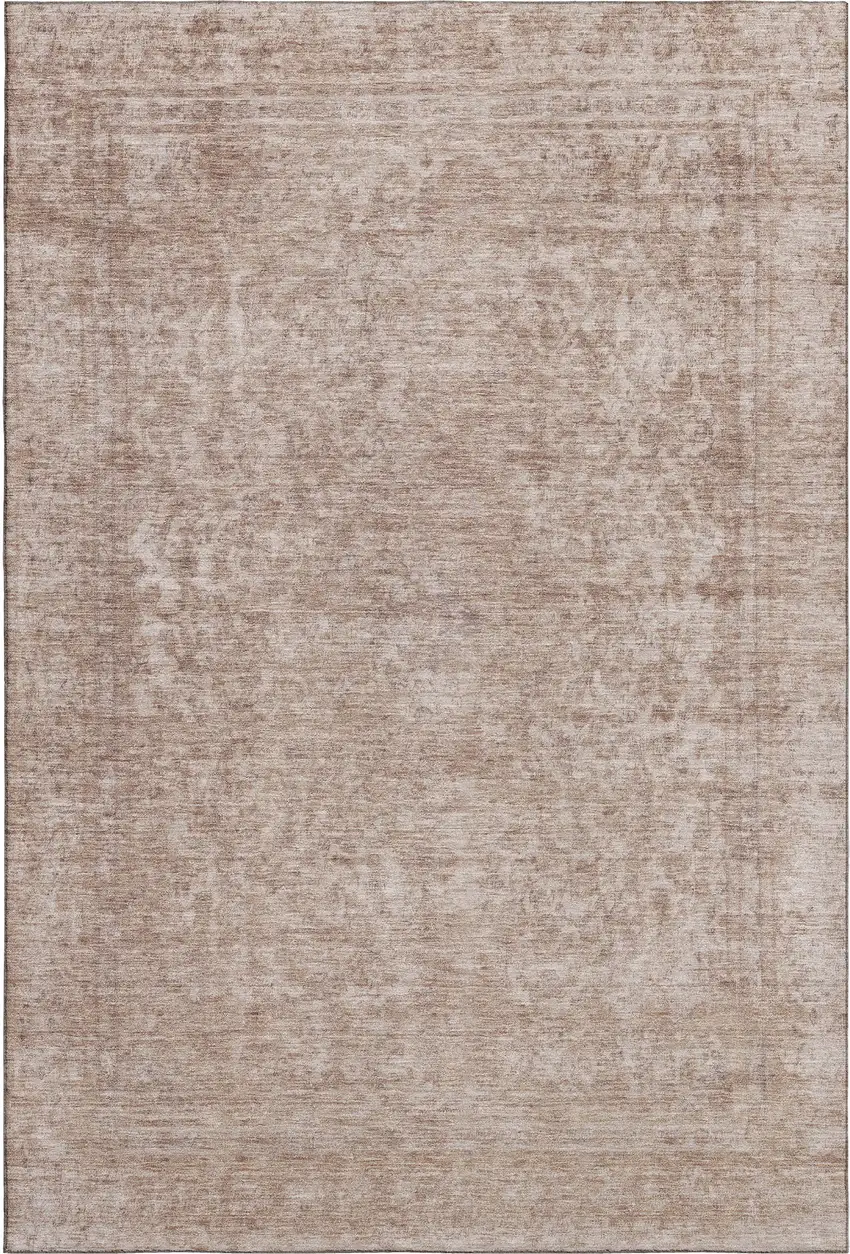Copper And Rust Oriental Washable Area Rug With UV Protection Photo 4