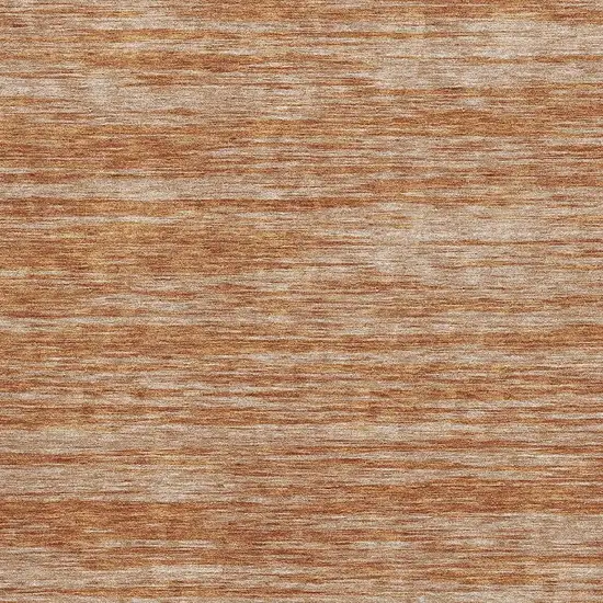 Copper And Rust Striped Washable Area Rug With UV Protection Photo 3