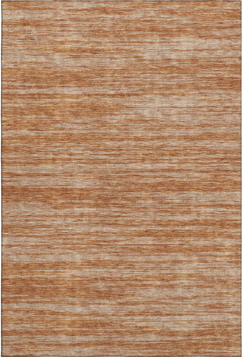 Copper And Rust Striped Washable Area Rug With UV Protection Photo 4