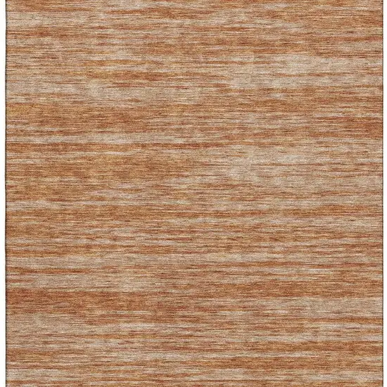 Copper And Rust Striped Washable Area Rug With UV Protection Photo 4