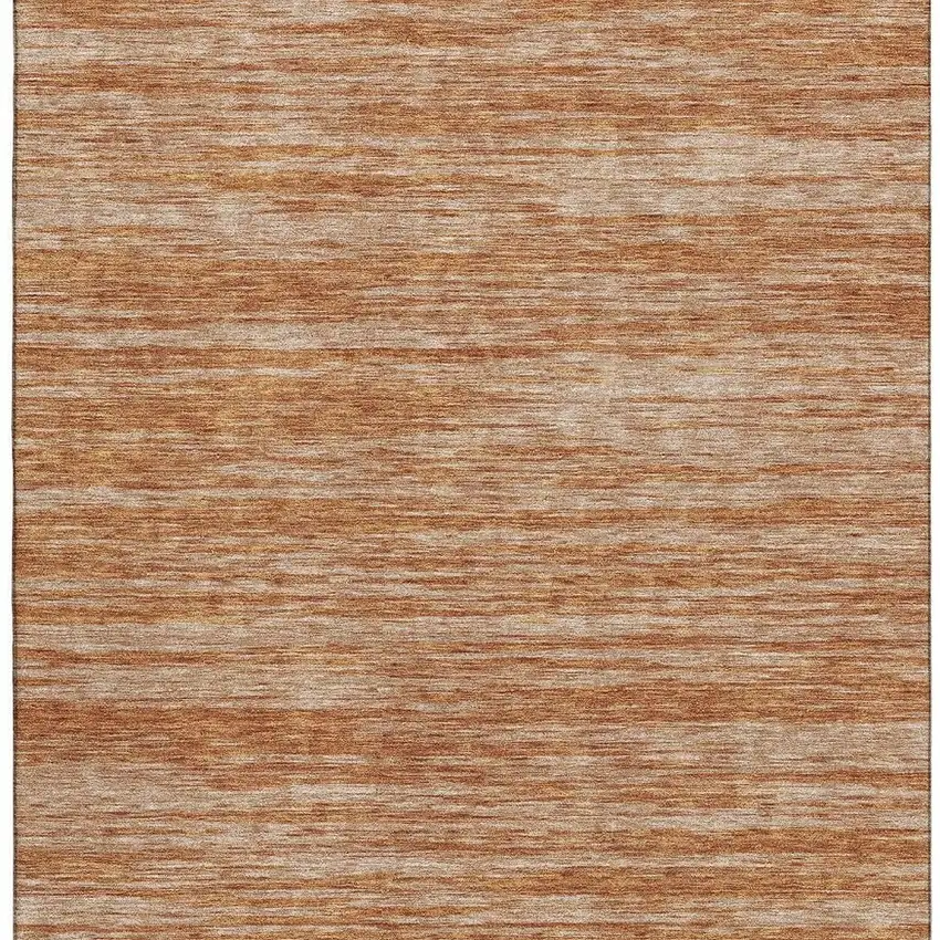 Copper And Rust Striped Washable Area Rug With UV Protection Photo 4