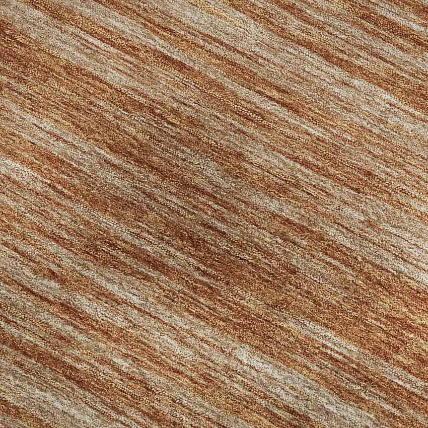 Copper And Rust Striped Washable Area Rug With UV Protection Photo 2