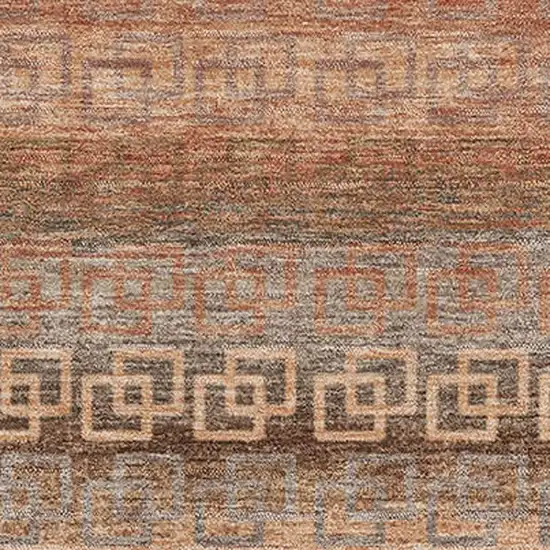 Copper And Rust Striped Washable Area Rug With UV Protection Photo 3